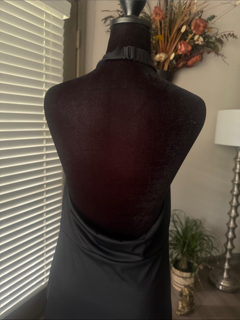 HALARA Black Maxi Dress with High Halter Neck - Picture 3 of 16
